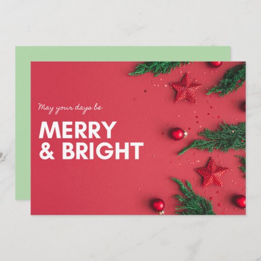 Merry kerstmas wenskaart (Voorkant / Achterkant)