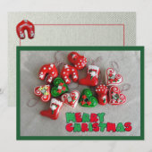 Merry kerstmas wenskaart feestdagenkaart (Voorkant / Achterkant)