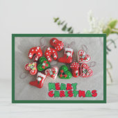 Merry kerstmas wenskaart feestdagenkaart (Staand voorkant)