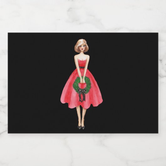 Merry Kerstmini Liquor Labels Likeurfles Etiket (Enkel label)