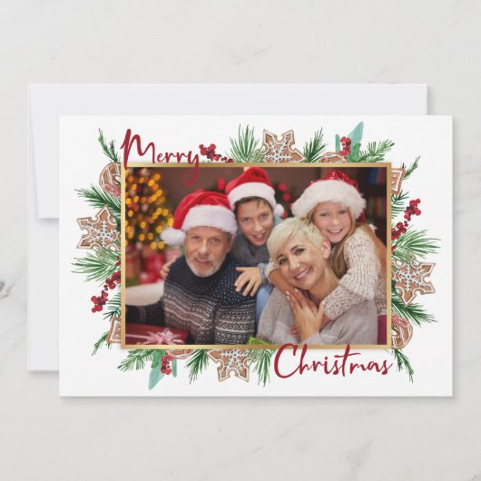 Merry Kerstmis 3 Afbeeldingen Foto Feestdagenkaart (Voorkant)