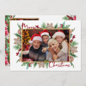 Merry Kerstmis 3 Afbeeldingen Foto Feestdagenkaart (Voorkant / Achterkant)