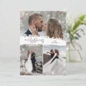 Merry Kerstmis 3 Foto Collage Feestdagenkaart (Staand voorkant)