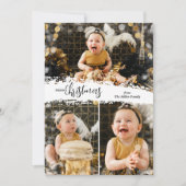 Merry Kerstmis 3 Foto Collage Feestdagenkaart (Voorkant)