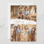 Merry Kerstmis 3 Foto Collage Feestdagenkaart (Voorkant)