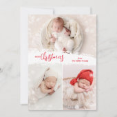 Merry Kerstmis 3 Foto Collage Feestdagenkaart (Voorkant)