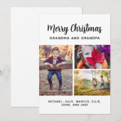 Merry Kerstmis 3 Foto Collage Grandouders Holid Feestdagenkaart (Voorkant / Achterkant)