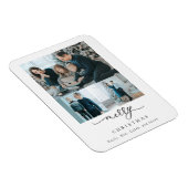 Merry Kerstmis 3 Foto Collage Modern Chic Magneet (Rechterzijde)