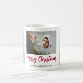 Merry Kerstmis 3 Fotocollage Gift Koffiemok (Center)