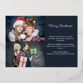 Merry Kerstmis 3 foto's Folie Holiday Kaart (Achterkant)