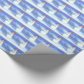 Merry Kerstmis 3D Snowman Cadeaupapier (Hoek)