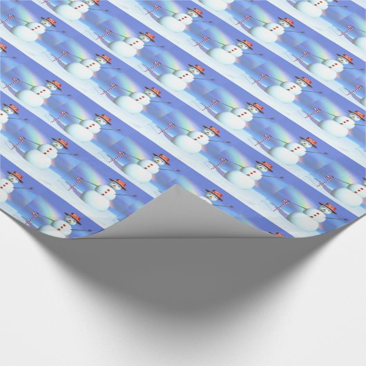 Merry Kerstmis 3D Snowman Cadeaupapier (Hoek)