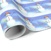Merry Kerstmis 3D Snowman Cadeaupapier (Rol Hoek)