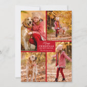Merry Kerstmis 4 Foto Collage Feestdagenkaart (Voorkant)