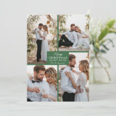 Merry Kerstmis 4 Foto Collage Feestdagenkaart (Staand voorkant)