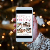 Merry Kerstmis 4 Foto Feestdagen Kaart