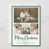 Merry Kerstmis 4 Foto Feestdagenkaart (Voorkant)