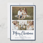 Merry Kerstmis 4 Foto Feestdagenkaart (Voorkant)