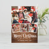 Merry Kerstmis 4 PHOTO-groet Feestdagenkaart (Staand voorkant)