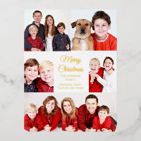 Merry Kerstmis 5 Foto Collage Elegant Gold