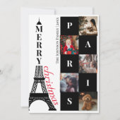 Merry Kerstmis 5 Fotograaf Eiffel Tower Paris Feestdagenkaart (Voorkant)