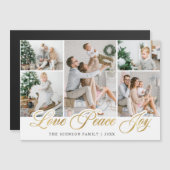 Merry Kerstmis 5 PHOTO Greeting Magnetic Card (Voorkant / Achterkant)