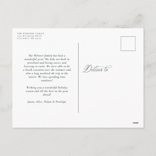 Merry Kerstmis 7 foto collage hunter green Feestdagenkaart (Achterkant)