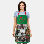 Merry Kerstmis Aangepast 9 Foto Collage Holiday Ap Schort (Gedragen)