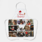 Merry Kerstmis Aangepast 9 Foto Collage Holiday Schort (Voorkant)