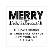 Merry Kerstmis - Aangepast adres van de Terugkeer  Zelfinktende Stempel (Design)