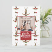 Merry Kerstmis - Aangepaste foto Deer Idyll Feestdagenkaart (Staand voorkant)