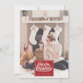 Merry Kerstmis - Aangepaste foto Deer Idyll Feestdagenkaart (Voorkant)