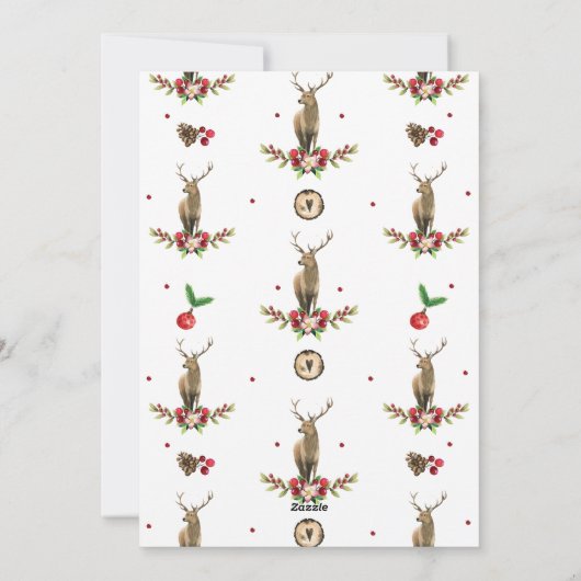 Merry Kerstmis - Aangepaste foto Deer Idyll Feestdagenkaart (Achterkant)