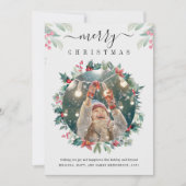Merry Kerstmis Aangepaste foto Mistletoe Feestdagenkaart (Voorkant)