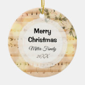Merry Kerstmis - Aangepaste  muziekbladen Keramisch Ornament (Voorkant)