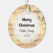 Merry Kerstmis - Aangepaste  muziekbladen Keramisch Ornament (Links)