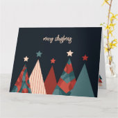 Merry Kerstmis abstract met een kerstboomstructuur Kaart (Gele Bloem)