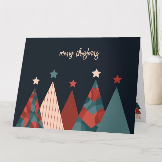 Merry Kerstmis abstract met een kerstboomstructuur Kaart (Voorkant)