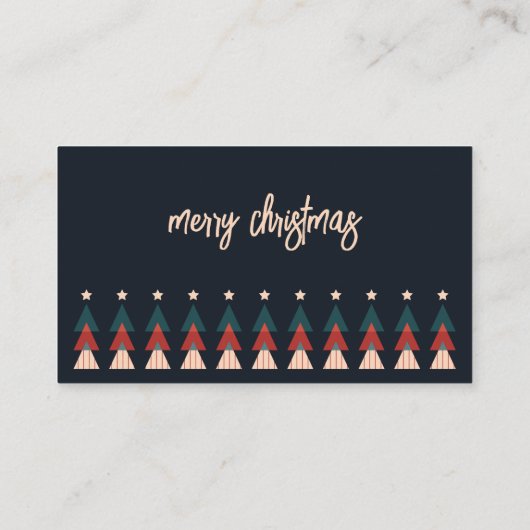 Merry Kerstmis abstract met een kerstboomstructuur Visitekaartje (Achterkant)