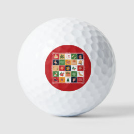 Merry Kerstmis Advent Calendar Poinsettia Red Golfballen