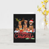 Merry Kerstmis Airedale Terrier Santa Reindeer Li Kaart (Gele Bloem)