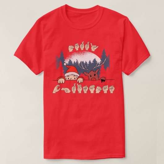 Merry Kerstmis ASL 1 T-shirt (Design voorkant)