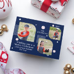 Merry Kerstmis Baseball Sport 3 Foto Familienaam<br><div class="desc">Vrolijk kerstfeest Baseball Sport 3 Foto Familienaam Moderne Kerstmis Kaart bevat een foto-collage van drie van je favoriete foto's met de tekst "Een prettig kerstfeest..".en een groots "Nieuwjaar" van de slammin" in elegant wit script. Personaliseer door de tekst in de verstrekte tekstvakjes uit te geven. Ideaal voor Kerstmis om vrienden...</div>