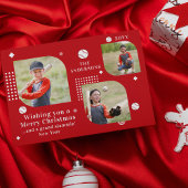 Merry Kerstmis Baseball Sport 3 Foto Familienaam