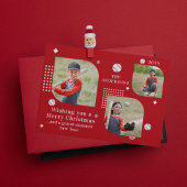 Merry Kerstmis Baseball Sport 3 Foto Familienaam