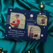 Merry Kerstmis Baseball Sport 3 Foto Familienaam