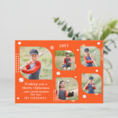 Merry Kerstmis Baseball Sport 5 Foto Familienaam (Staand voorkant)