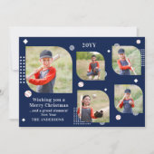 Merry Kerstmis Baseball Sport 5 Foto Familienaam (Voorkant)