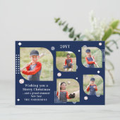 Merry Kerstmis Baseball Sport 5 Foto Familienaam (Staand voorkant)