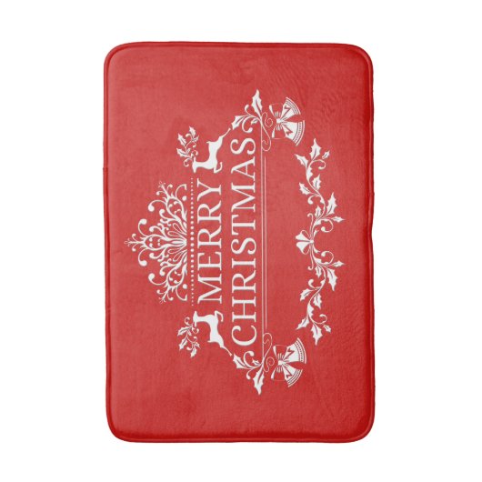 Merry Kerstmis Bath Mat (Voorkant Verticaal)